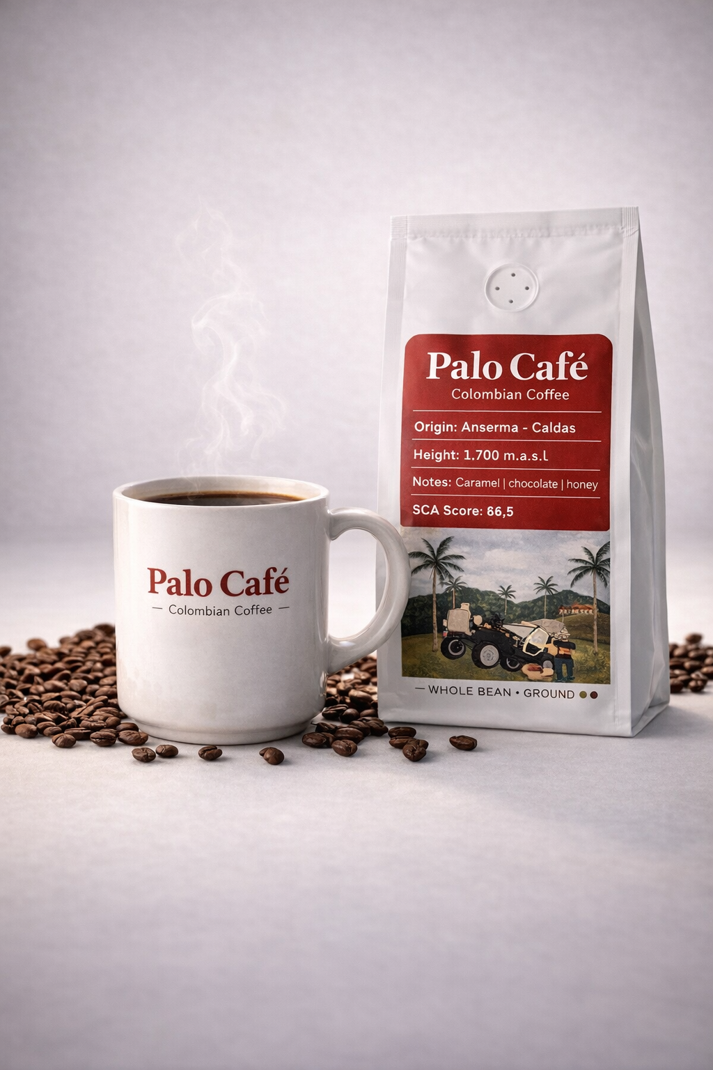 Palo Café Colombian Excelsior Coffee – Whole Bean or Ground (340g)